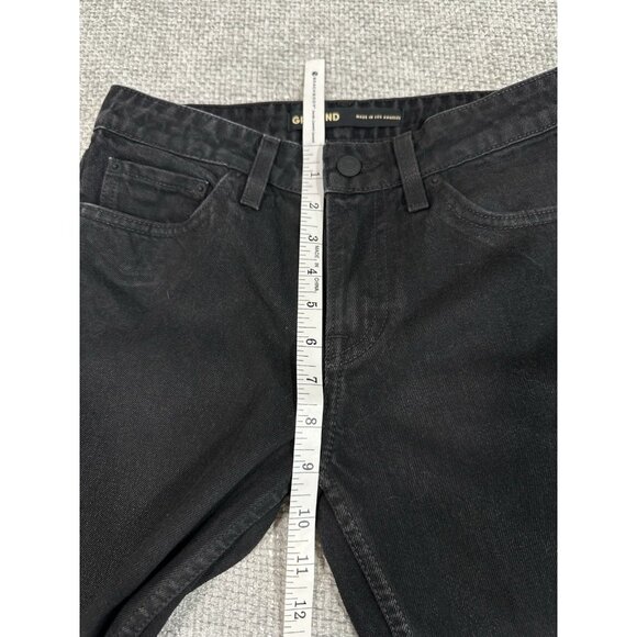 Grlfrnd Jeans Womens 24 28x31 Black Hailey Coated Low Rise Slim Boot Slit - Picture 6 of 13